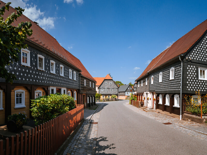 Umgebindehaeuser in Obercunnersdorf Abbildung Umgebindehaeuser in Obercunnersdorf